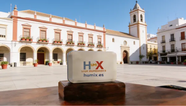 Sistema HUMIX instalado en la pared de una vivienda en Pontevedra